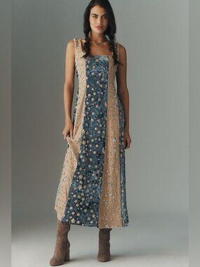 Anthropologie CeliaB Noctis Embellished Midi Dress Sz M NWT